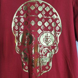 Red Salvation TShirt Gold Skull Size XL